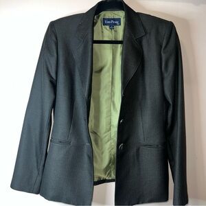 Evan Picone Black Suit Jacket with Gold Lining